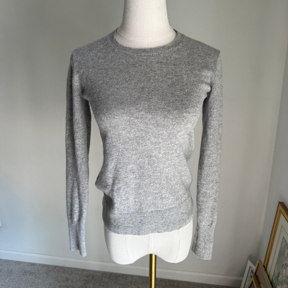 Everlane Gray Cashmere Crew Neck Sweater XS Extra Small Minimalist Knit Soft